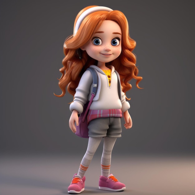 Personagem de desenho animado Sarah 3d Concept Image Illustration For Kids Girl