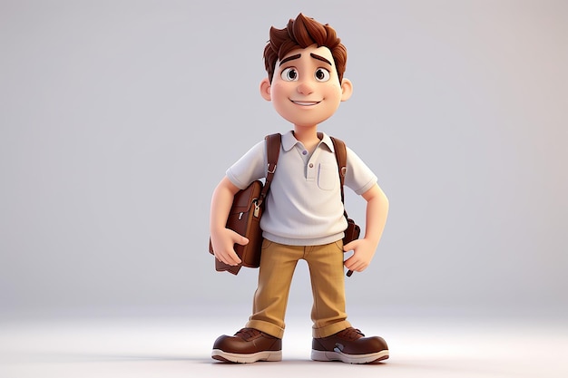 Personagem de desenho animado Stanley em fundo branco ilustração 3D