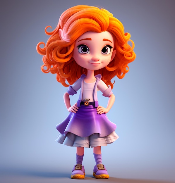 personagem de desenho animado, uma linda garota com cabelo ruivo