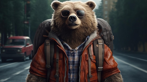 Foto personagem de desenho animado urso urso ai gerado urso animado urso de peluche desenho animado