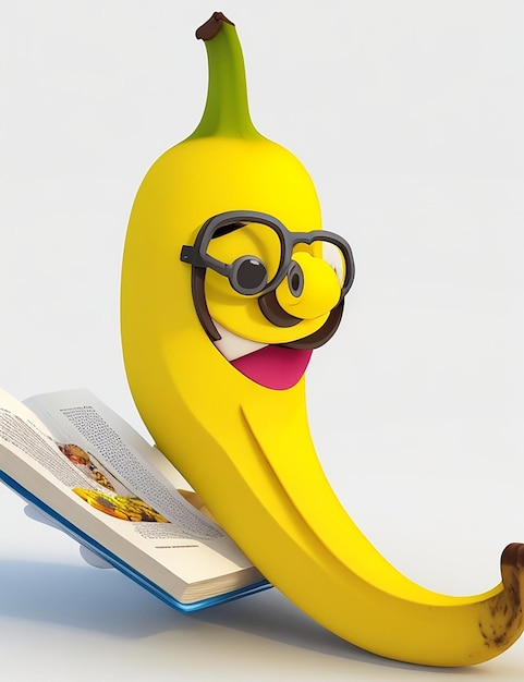 Foto personagem de desenho animado vetorial de banana 3d gerado por ia