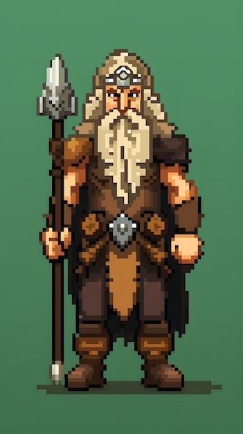 Personagem de druida de pixel art