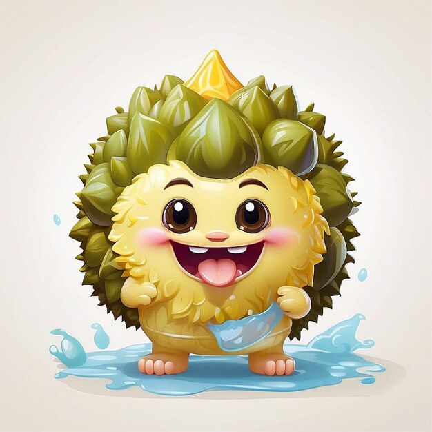 Personagem de durian bonito em 3D