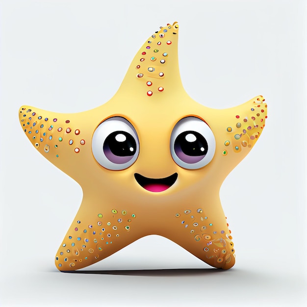 Personagem de estrela do mar bonito dos desenhos animados IA generativa