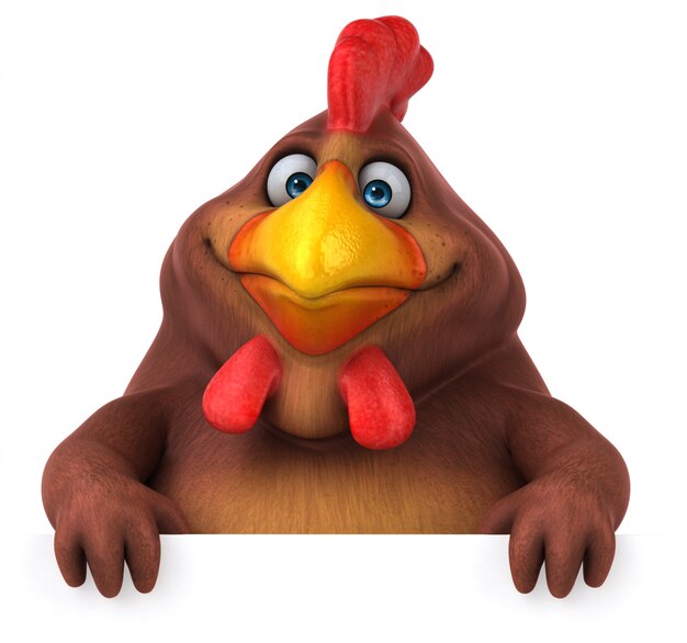 Personagem de frango divertido isolado - ilustração 3D