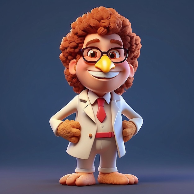 Personagem de frango frito em 3D