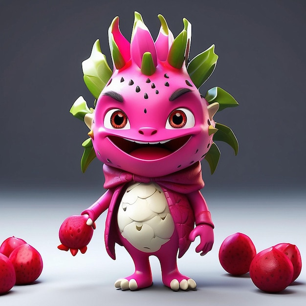 Personagem de fruta de dragão 3D