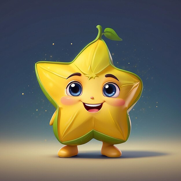 personagem de fruta de estrela bonito em 3D