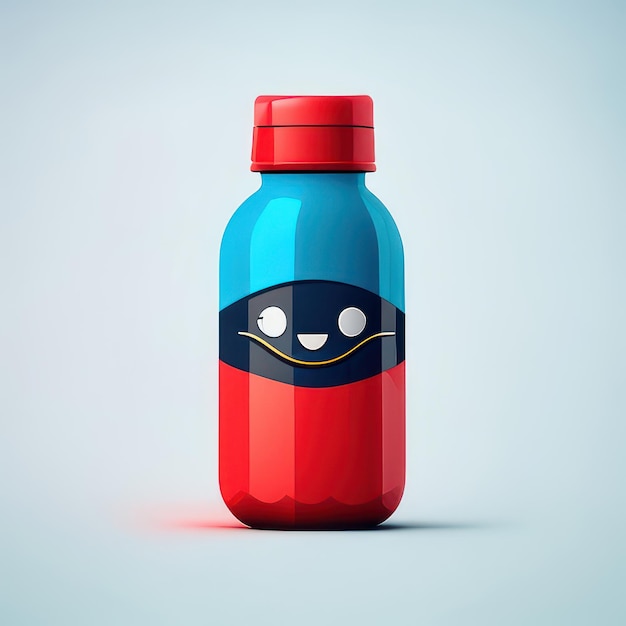 Personagem de garrafa engraçado minimalista Generative AI
