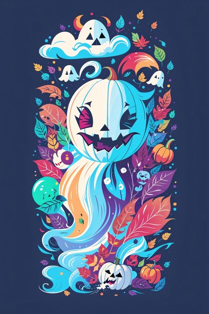 Personagem de Halloween Ilustração de Arte Vector Colorida