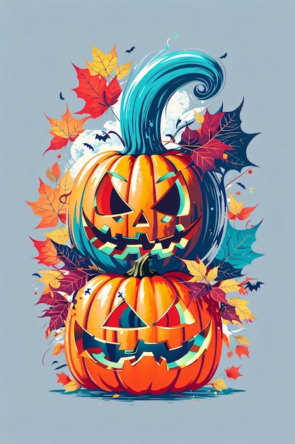 Personagem de Halloween Ilustração de Arte Vector Colorida