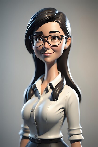 Personagem de ilustração 3D feito com IA generativa