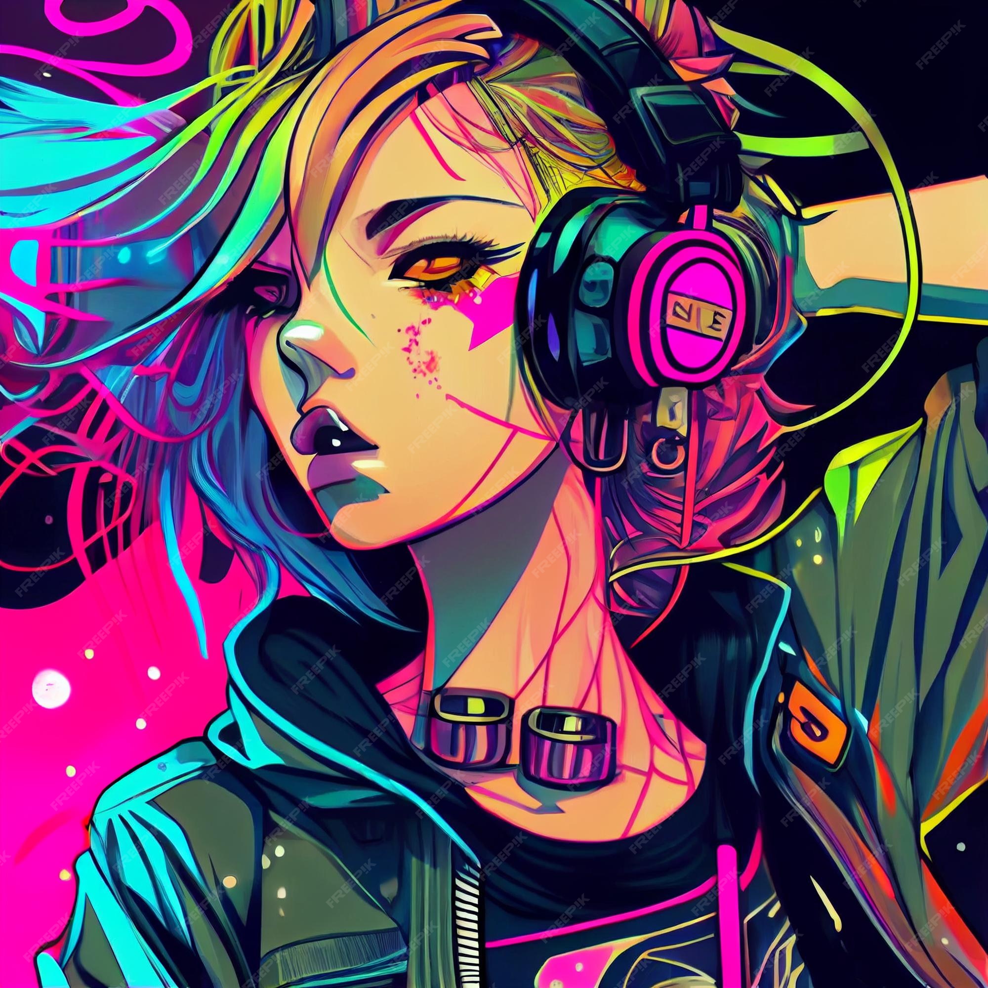 Design de personagens de mangá cyberpunk comics estilo de anime