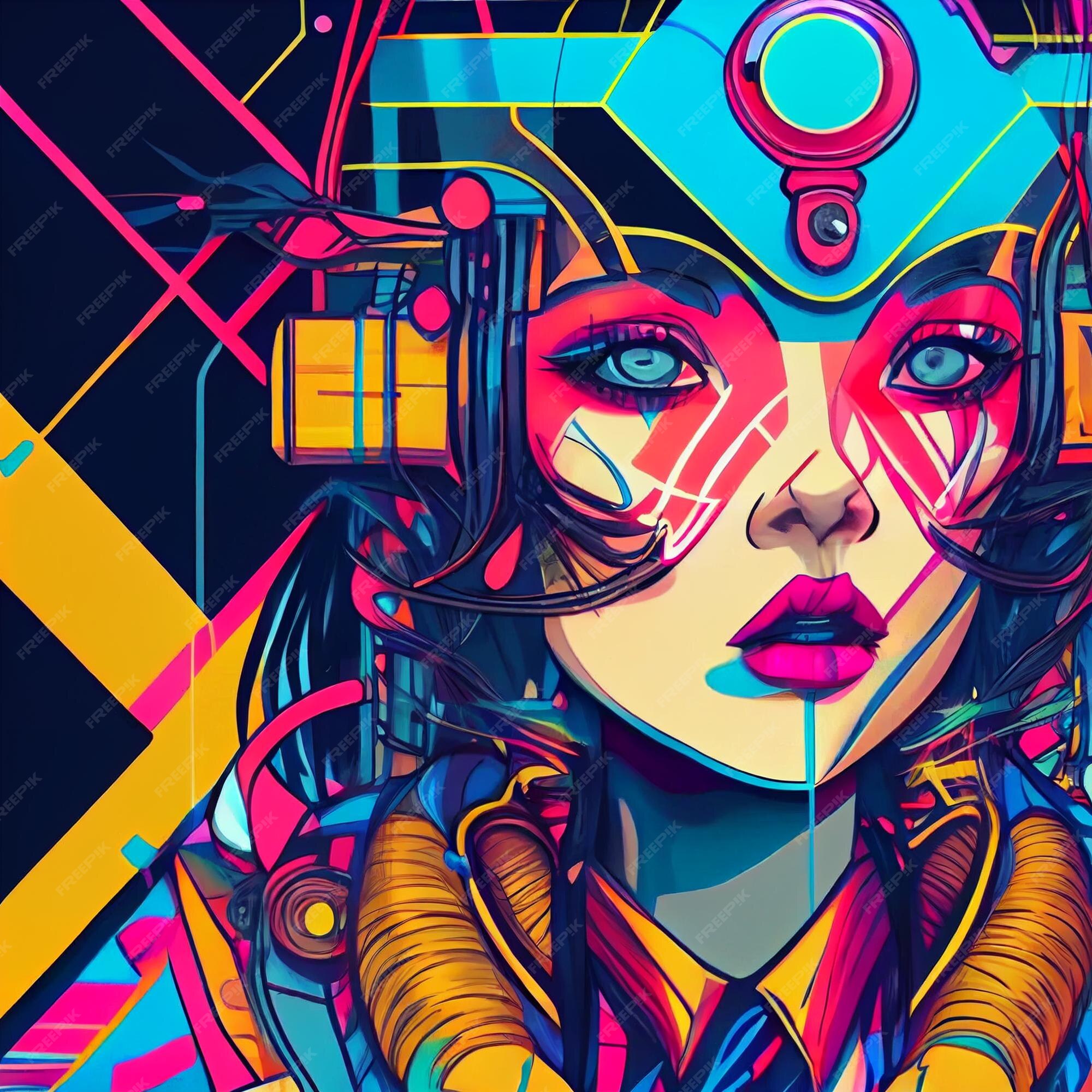 Design de personagens de mangá cyberpunk comics estilo de anime