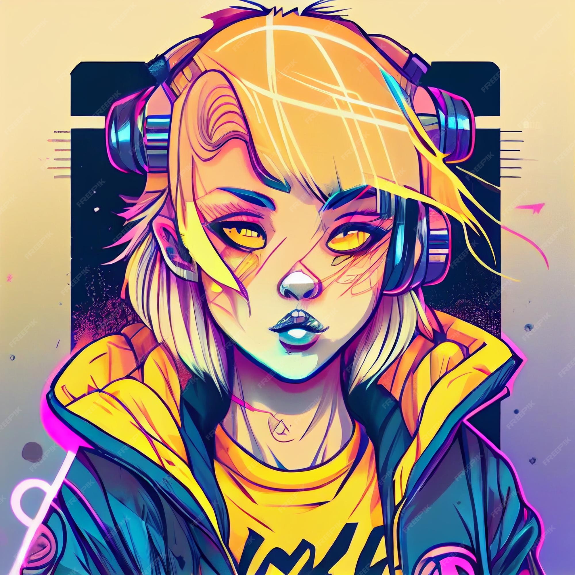 Design de personagens de mangá cyberpunk comics estilo de anime