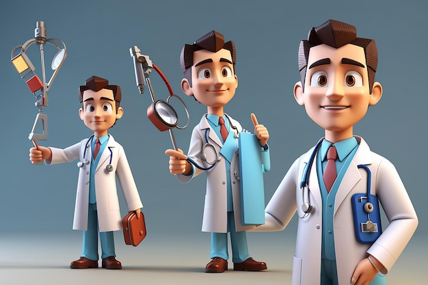 Personagem de médico de desenho animado 3D