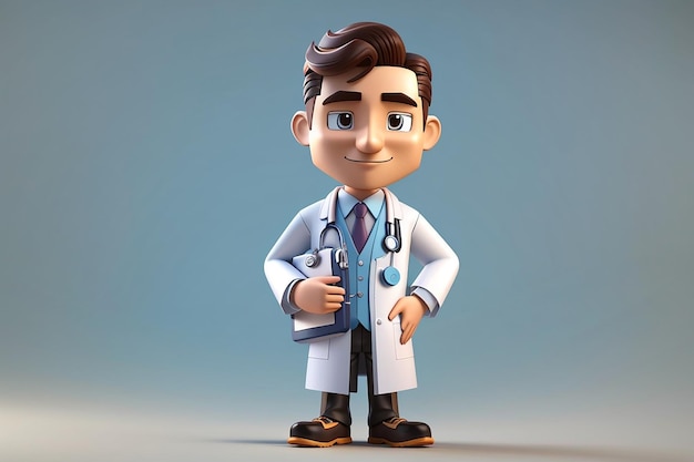 Personagem de médico de desenho animado 3D
