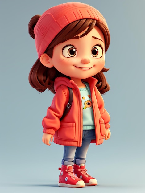 personagem de menina 3D