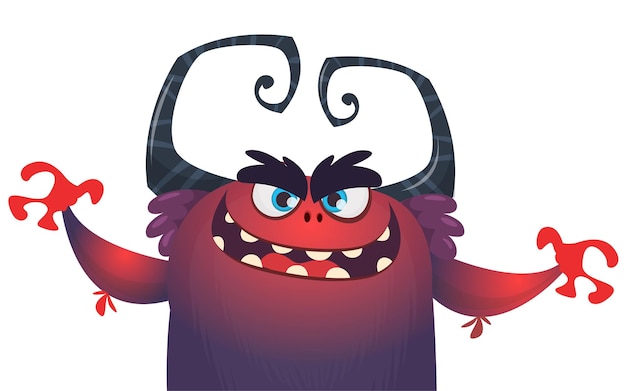 Personagem de monstro de desenho animado engraçado Ilustração de design vetorial de Halloween alienígena bonito e feliz