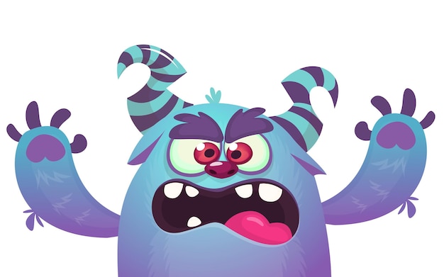 Personagem de monstro de desenho animado engraçado Ilustração de design vetorial de Halloween alienígena bonito e feliz