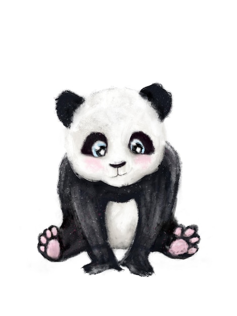 Personagem de panda bonitinho em fundo branco