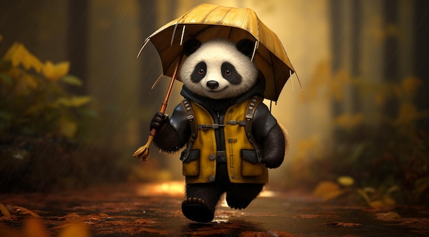 Personagem de panda fofo, engraçado e emocional, expressões animadas, expressões peculiares, expressões divertidas, animal feliz, preto e branco