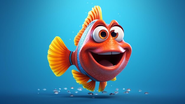 Foto personagem de peixe engraçado generativo ai