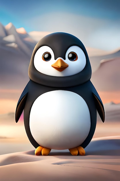 personagem de pinguim fofo