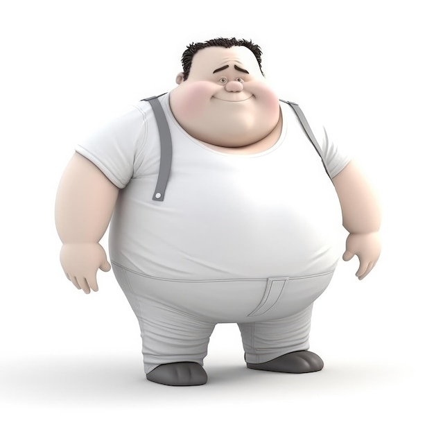 Personagem engraçado de homem gordo.