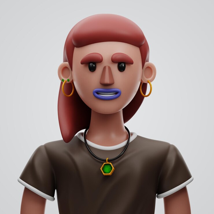 Foto personagem feminina 3d renderização em fundo isolado