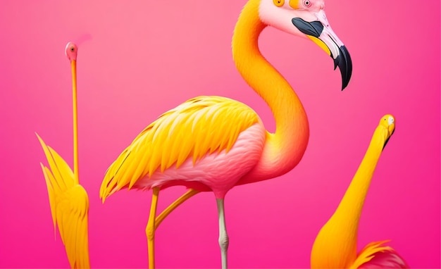 personagem flamingo rosa 3d