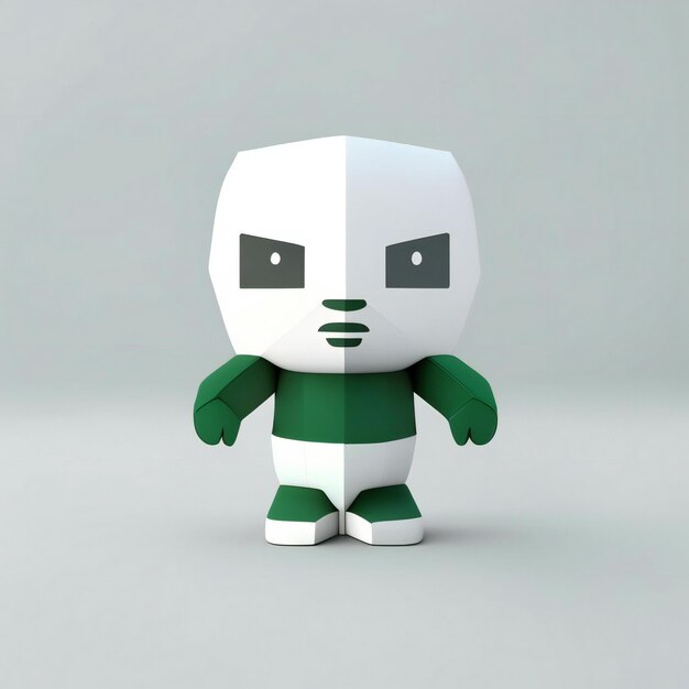 Personagem mascote nas cores verde e branco Generative AI