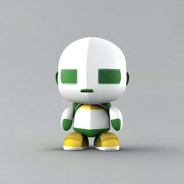 Personagem mascote nas cores verde e branco Generative AI