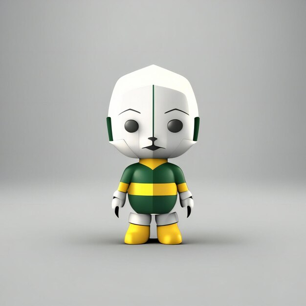 Personagem mascote nas cores verde e branco Generative AI