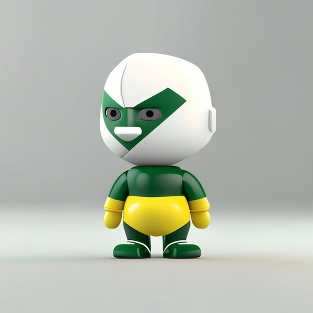 Personagem mascote nas cores verde e branco Generative AI