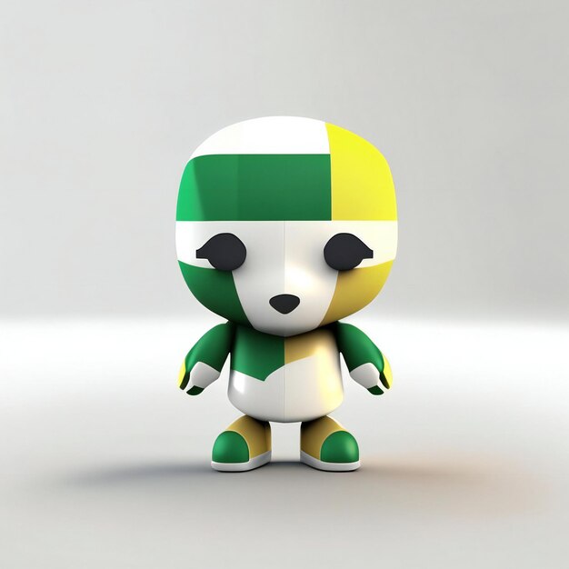 Personagem mascote nas cores verde e branco Generative AI