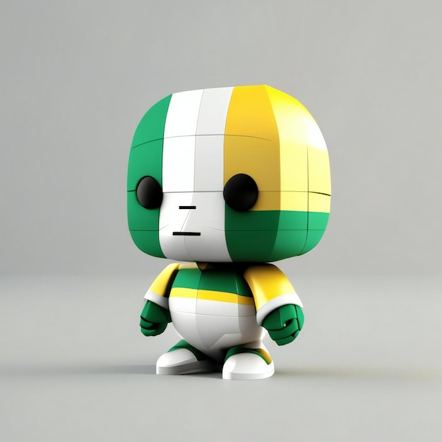 Personagem mascote nas cores verde e branco Generative AI