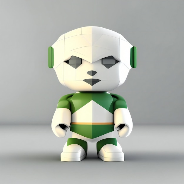 Foto personagem mascote nas cores verde e branco generative ai