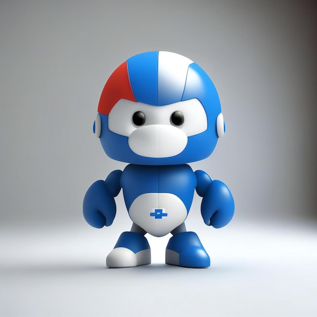 Personagem mascote nas cores vermelho, azul e branco Generative AI