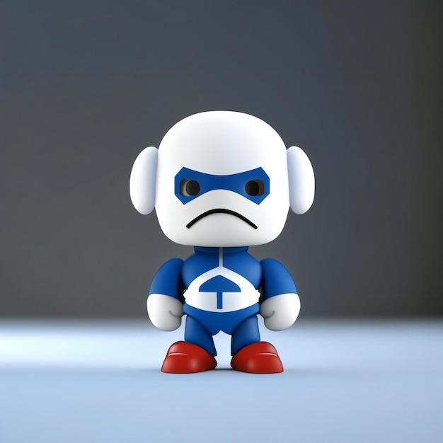 Foto personagem mascote nas cores vermelho, azul e branco generative ai