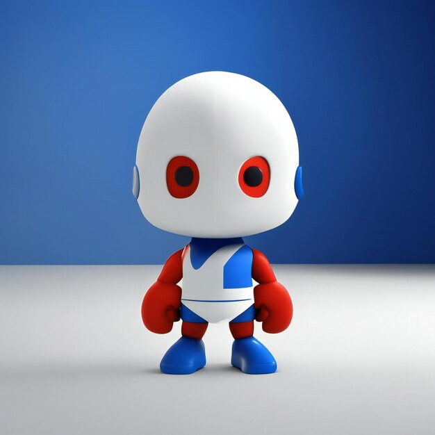 Personagem mascote nas cores vermelho, azul e branco generative ai