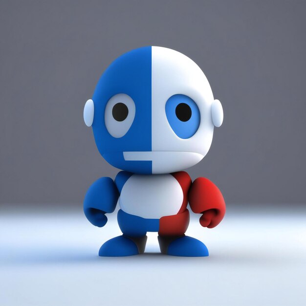 Personagem mascote nas cores vermelho, azul e branco Generative AI