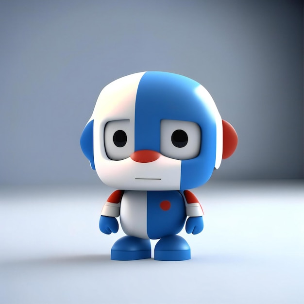 Personagem mascote nas cores vermelho, azul e branco Generative AI