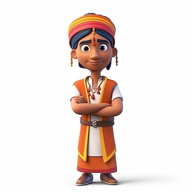 Foto personagem masculino de desenho animado 3d indiano ilustração de alta qualidade