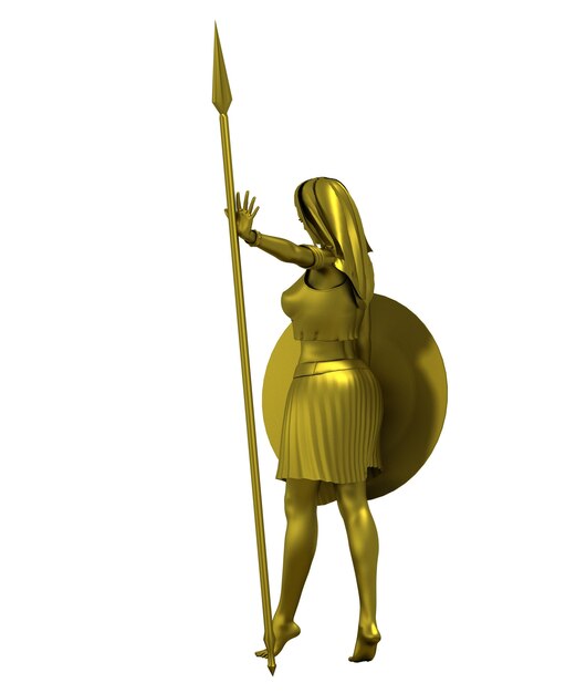 personagem mulher guerreira renderização em 3D