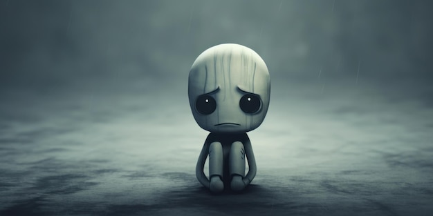 personagem que incorpora depressão clínica, transmitindo o conceito de tristeza IA generativa