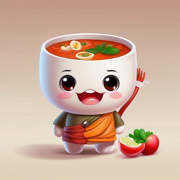 Personagem Tomyam bonito em 3D