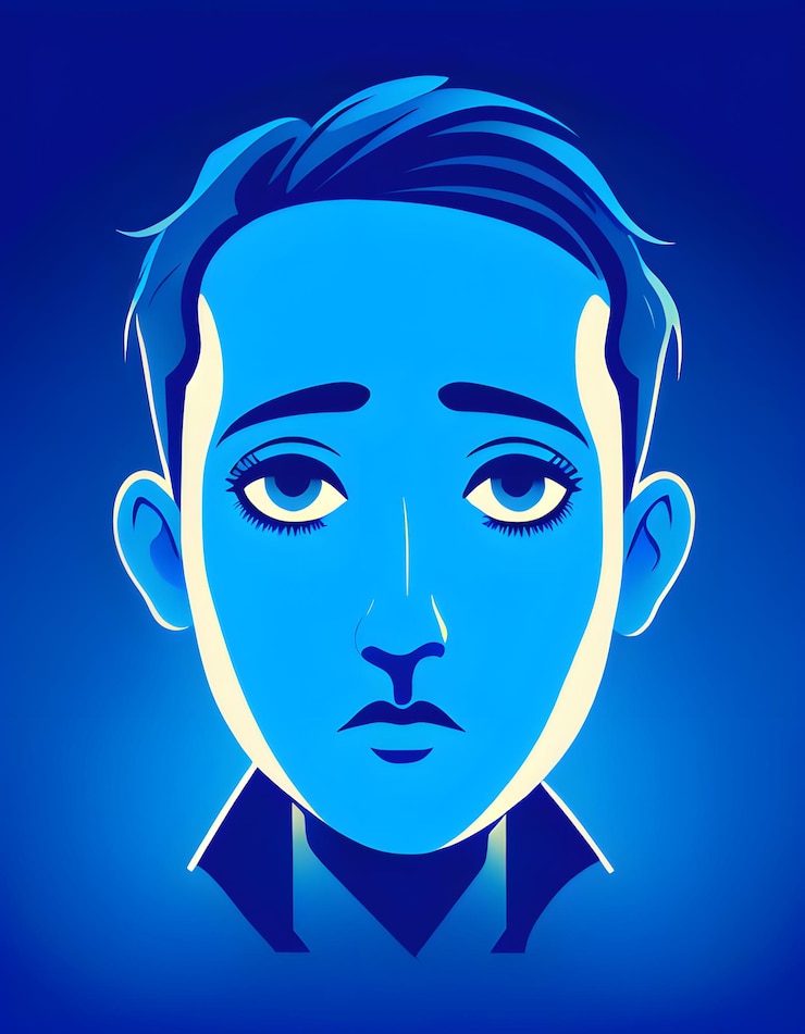Foto personagem triste em blue monday