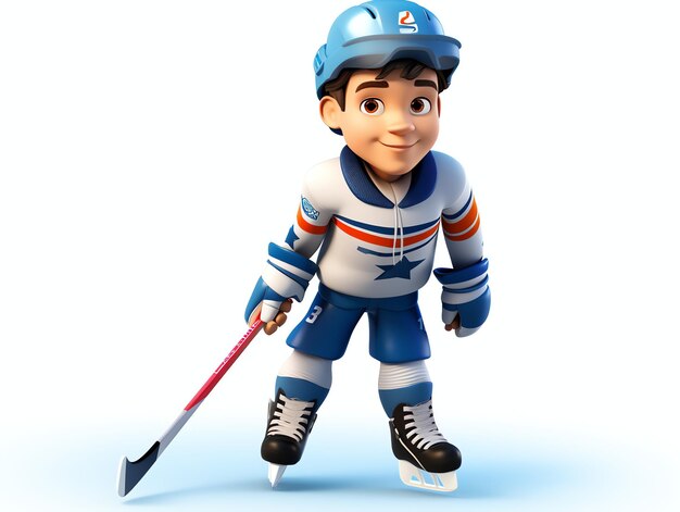 Personagens 3D retratam atleta Ice Hokey