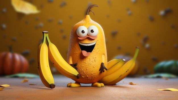 Personagens de banana IA generativa